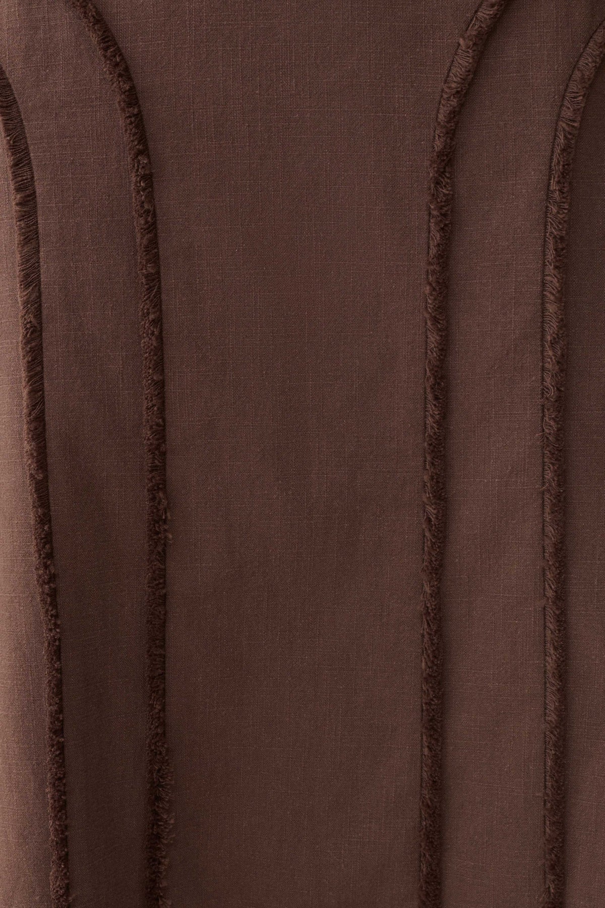Annie Linen Frayed Midi Skirt - Dark Chocolate #5