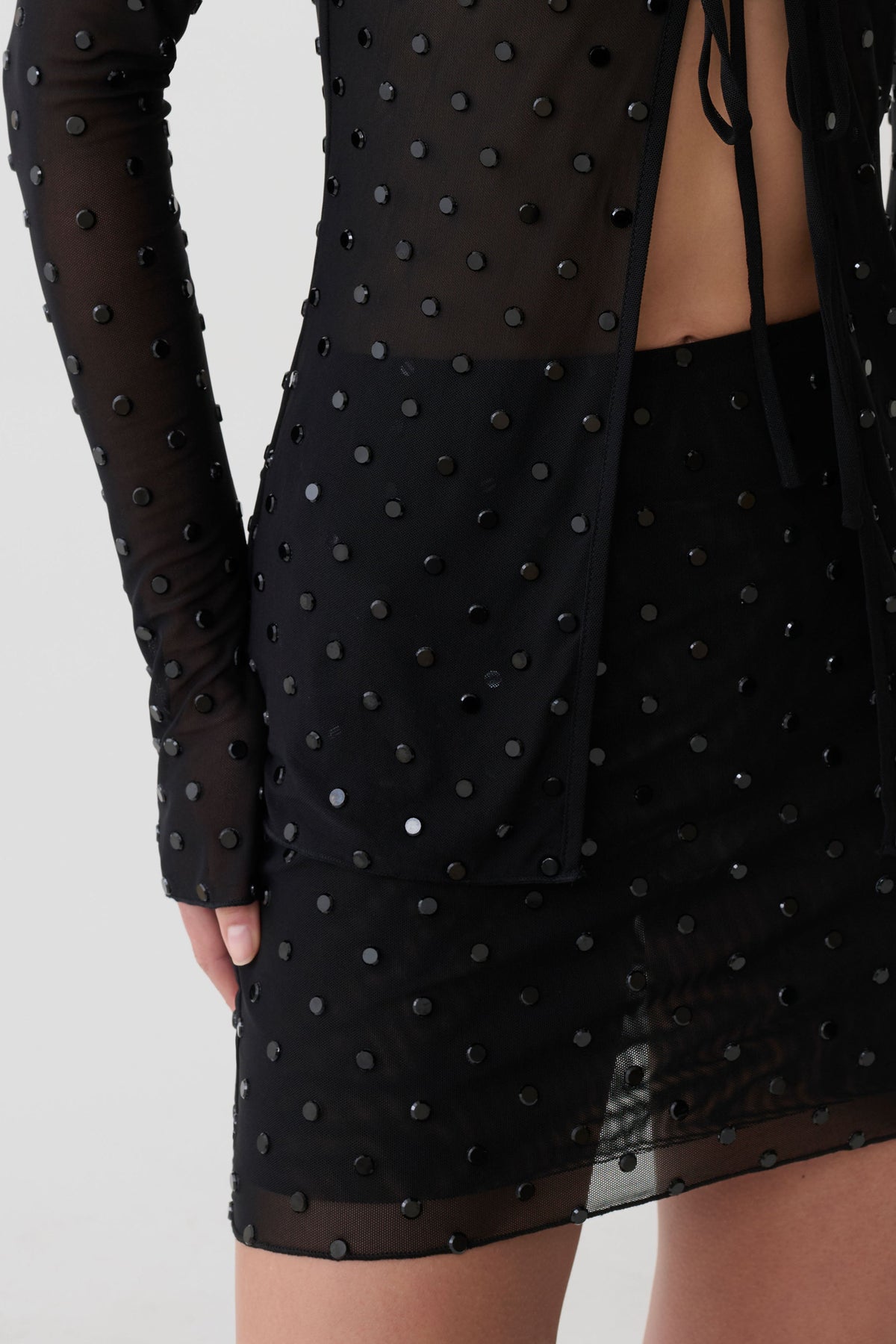 Linda Diamante Mini Skirt - Black #6