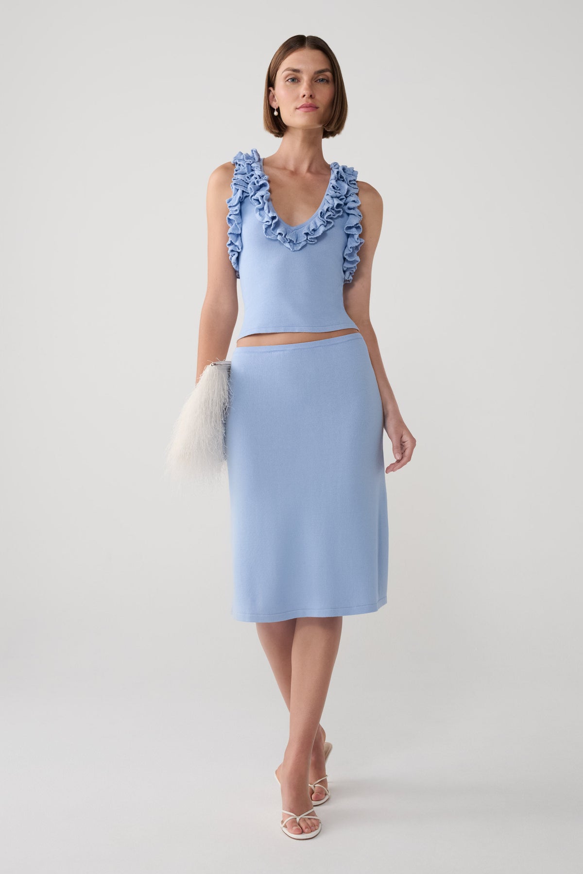 Tayler Knit Skirt - Cornflower Blue