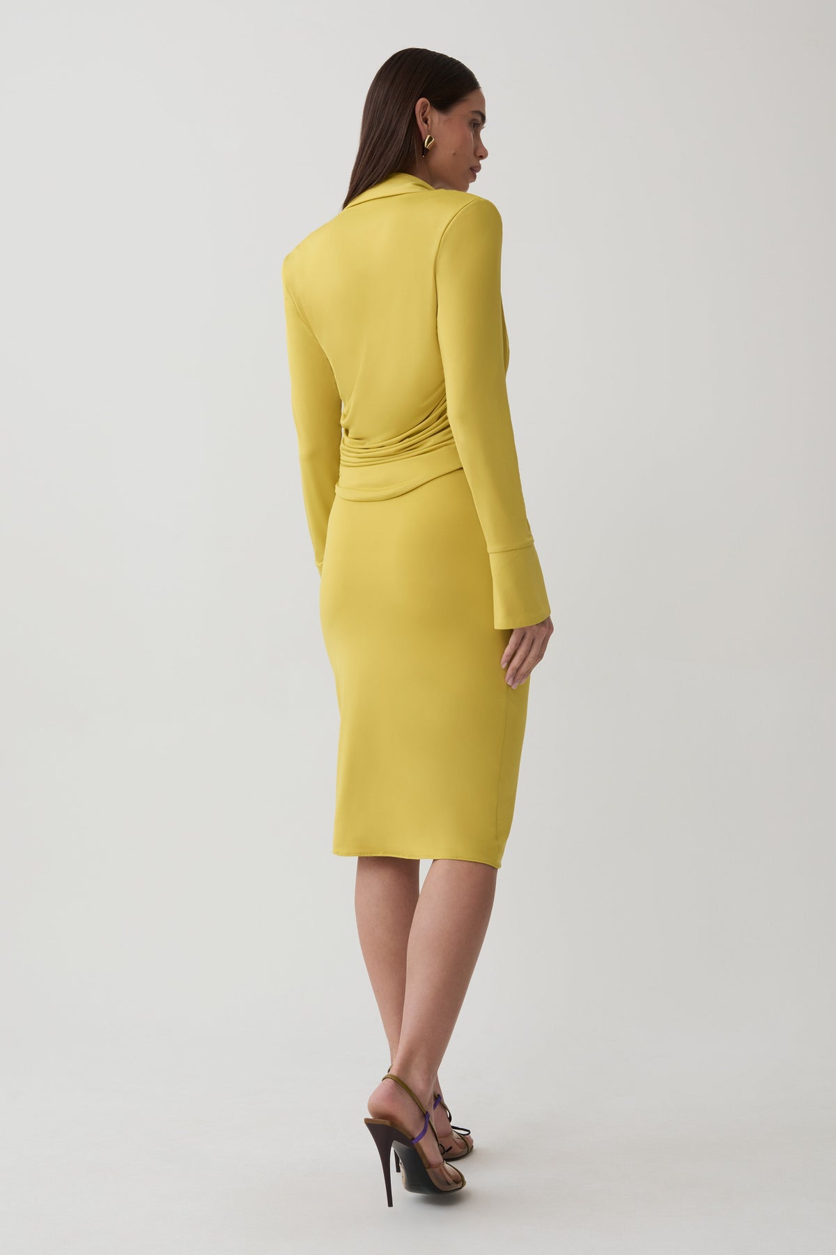 Svetlana Twist Side Detail Skirt - Chartreuse #2