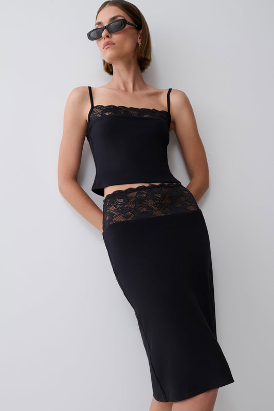 Elia Lace Skirt - Black