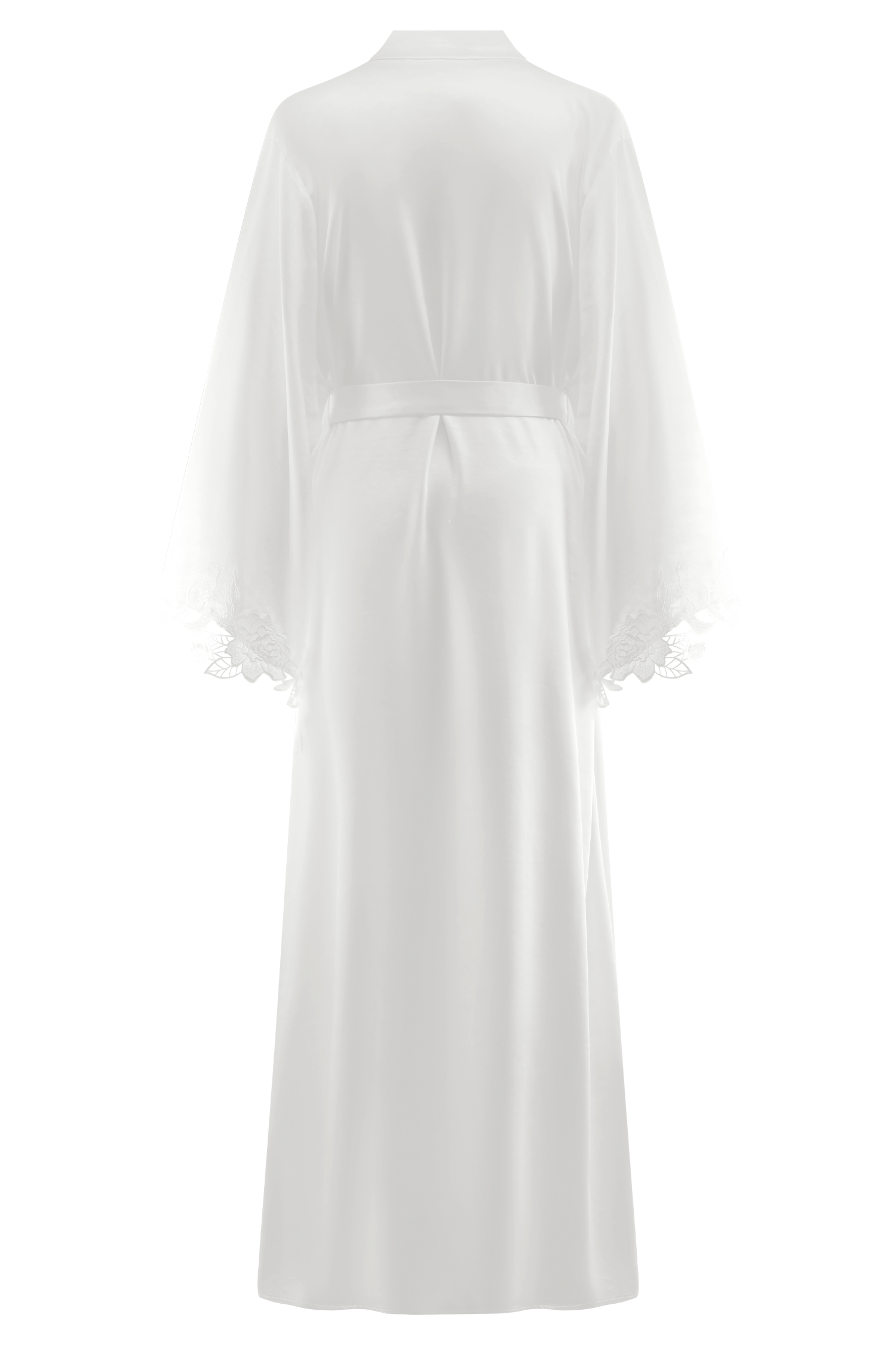 Sullivan Satin Bridal Robe With Lace - Ivory #9
