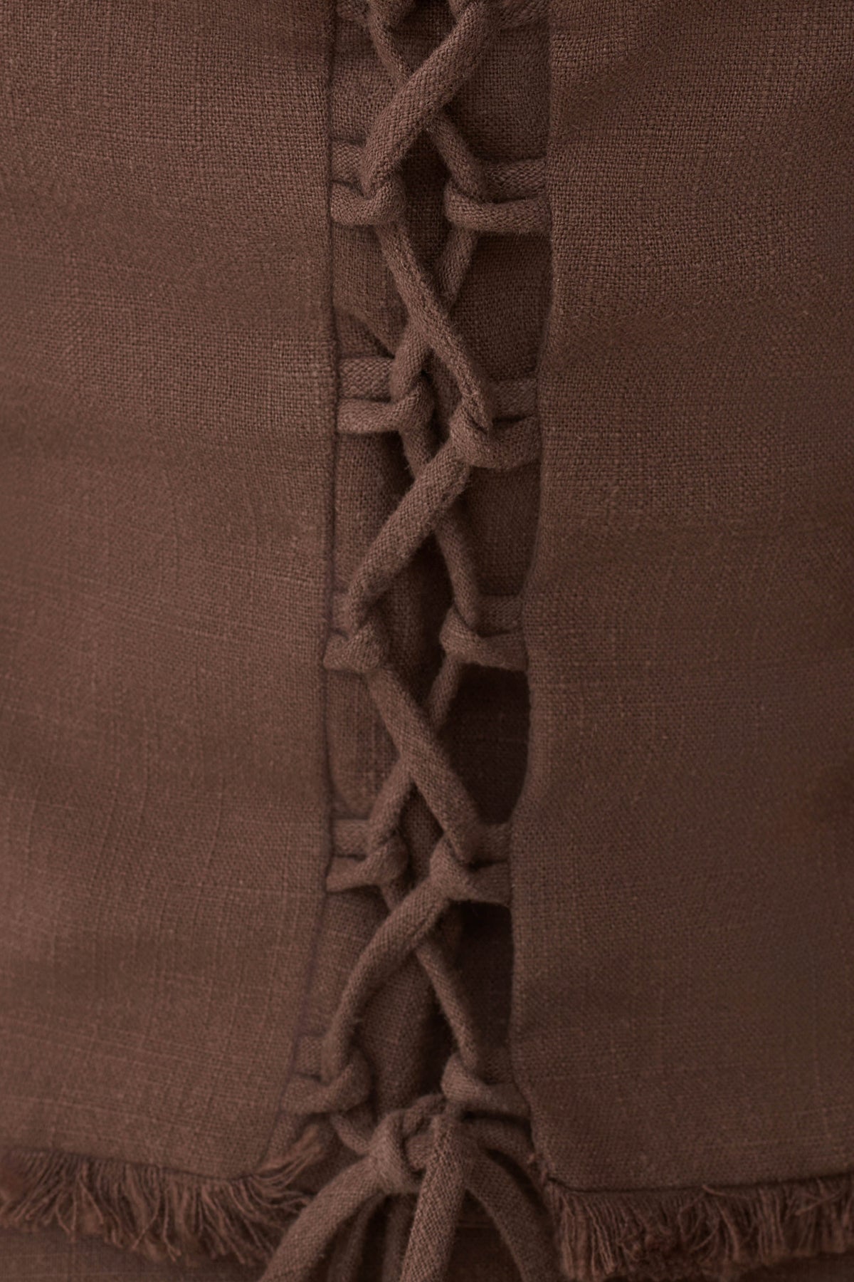 Annie Strapless Tie Back Linen Top - Dark Chocolate #6