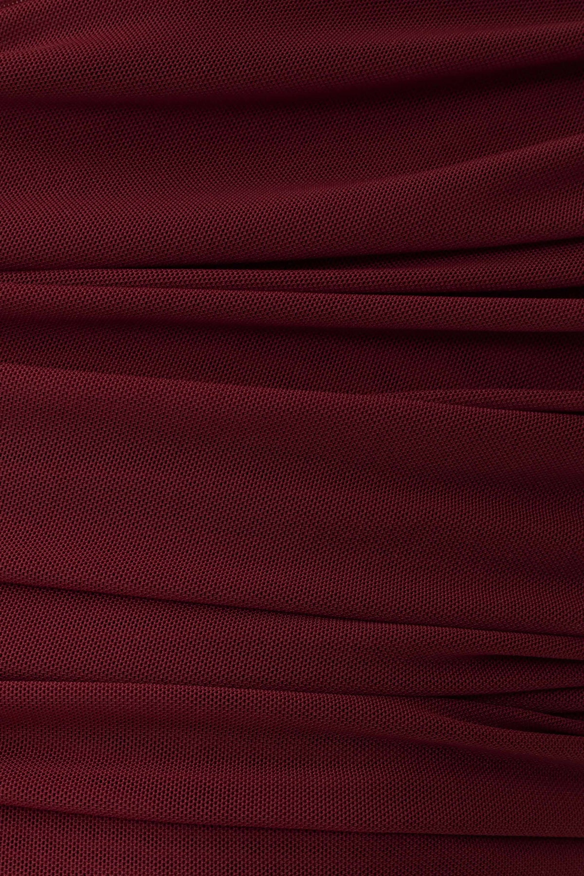 Arina Fluid Loose Neck Jersey Mesh Top - Wine #6