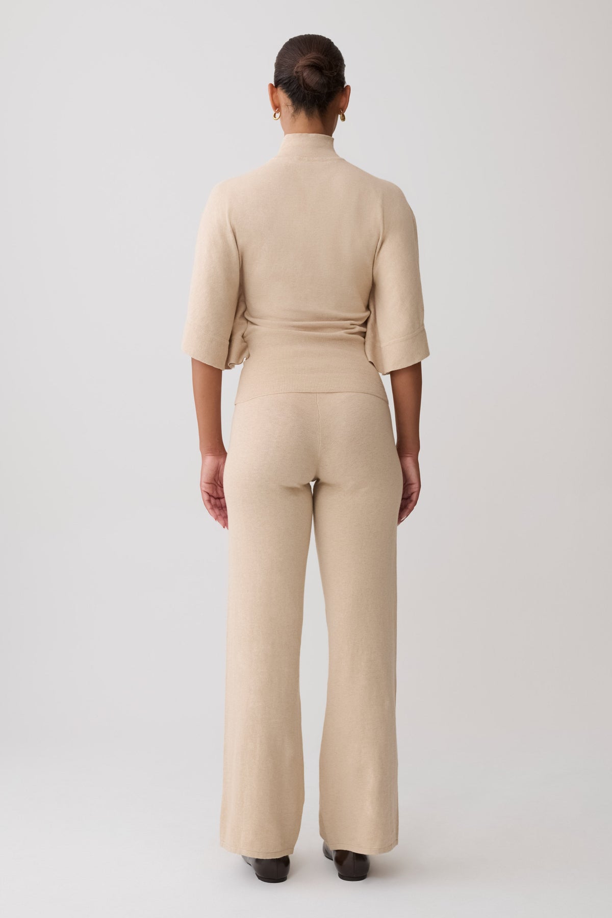 Helania High Neck Knit Top - Oat Marle #2