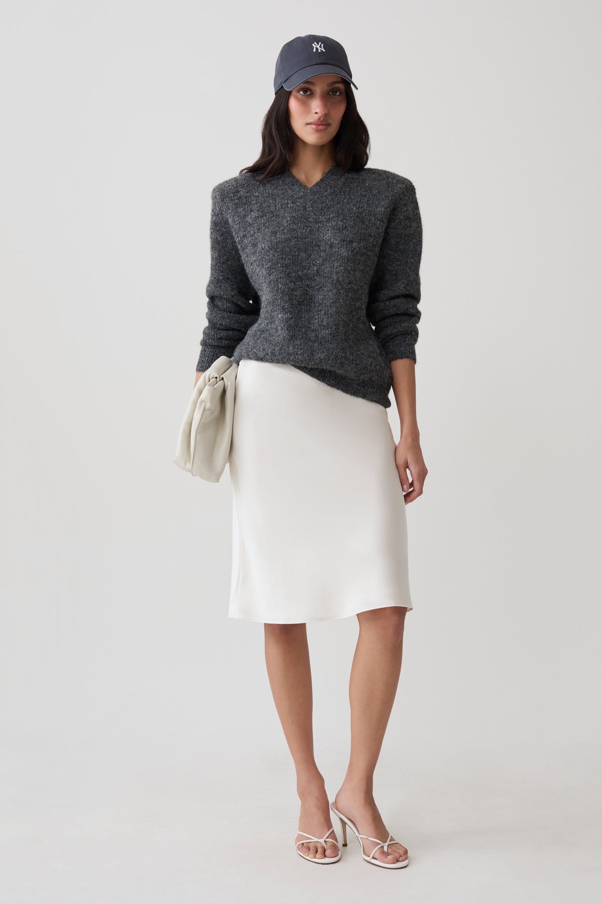 Mariam Shoulder Pad Knit Jumper - Charcoal #7