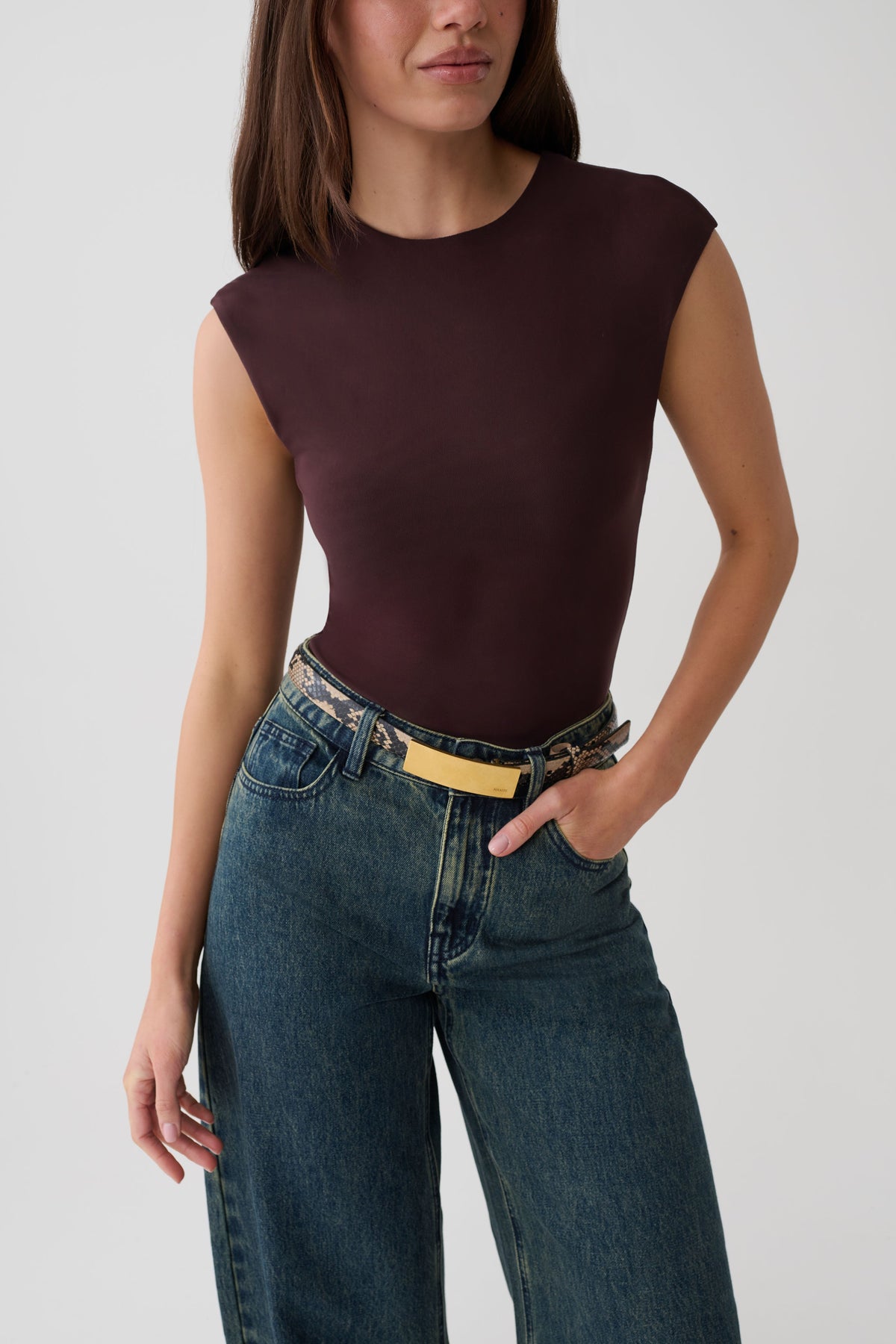 Tayla Sleeveless Bodysuit - Chocolate #3