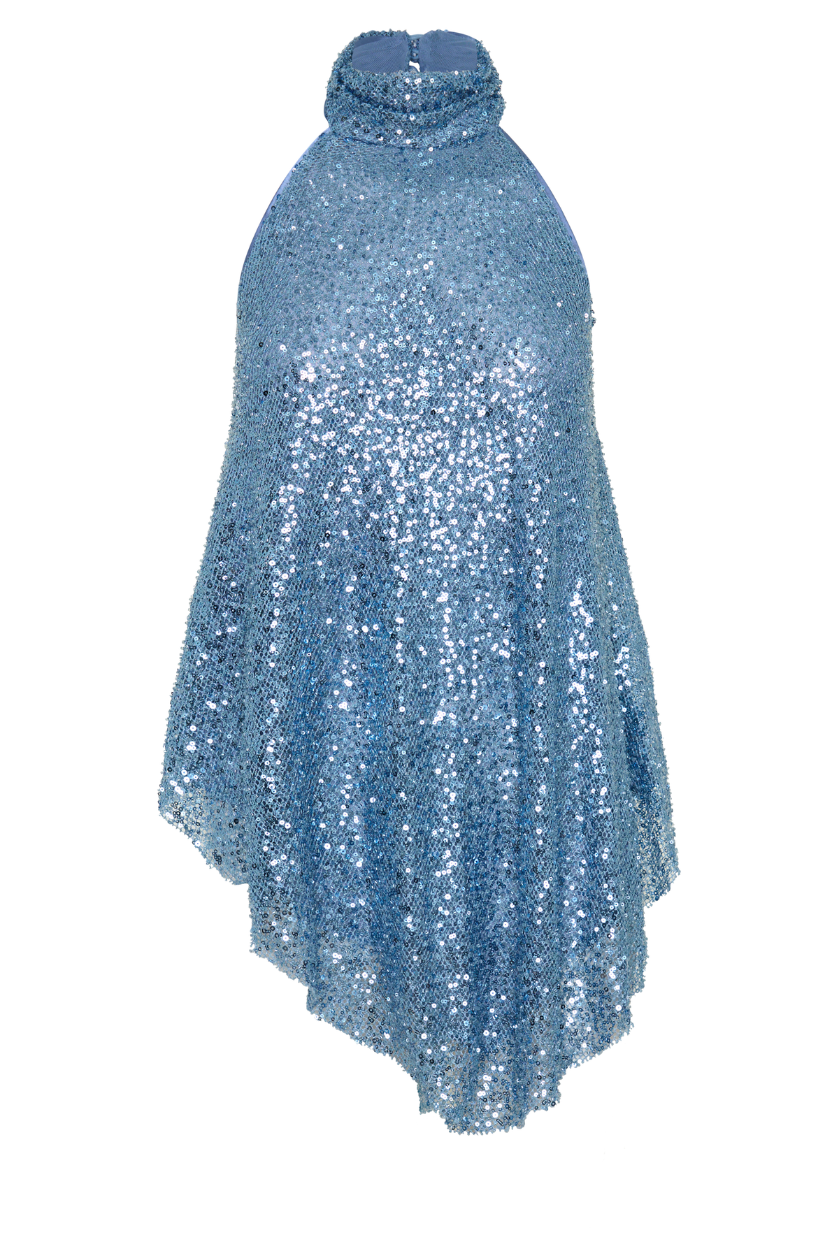 Ruby Beaded Sheer Longline Top - Blue #2