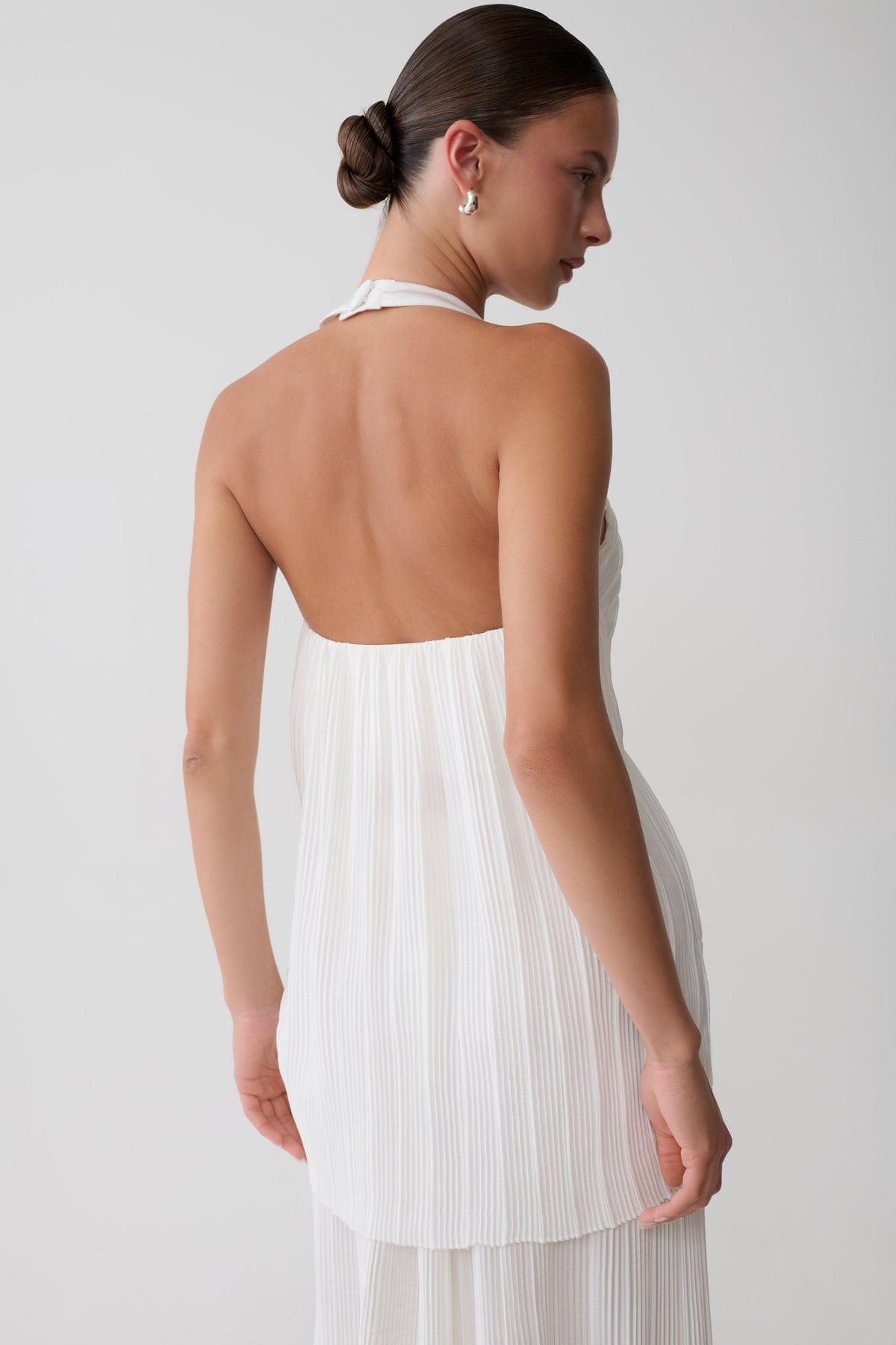 Jonah Halter Plisse Sleeveless Top - Ivory #3