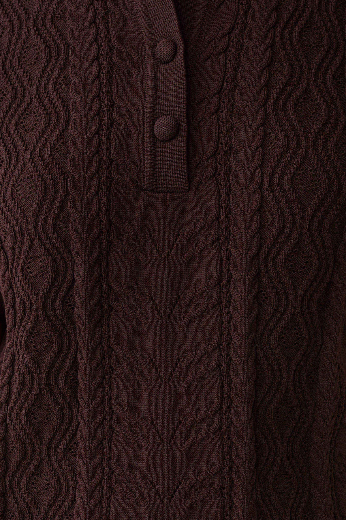 Jill Pointelle Knit Top - Chocolate #6