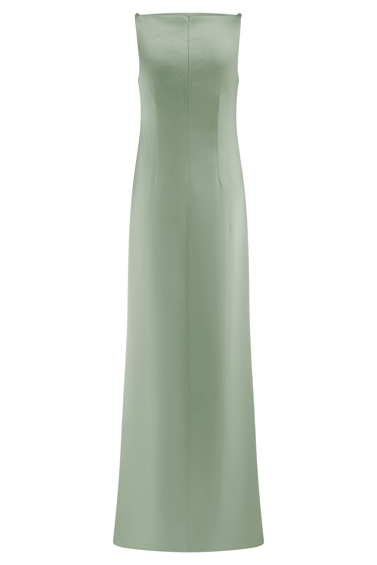 Violet Sleeveless Satin Maxi Dress - Sage #11