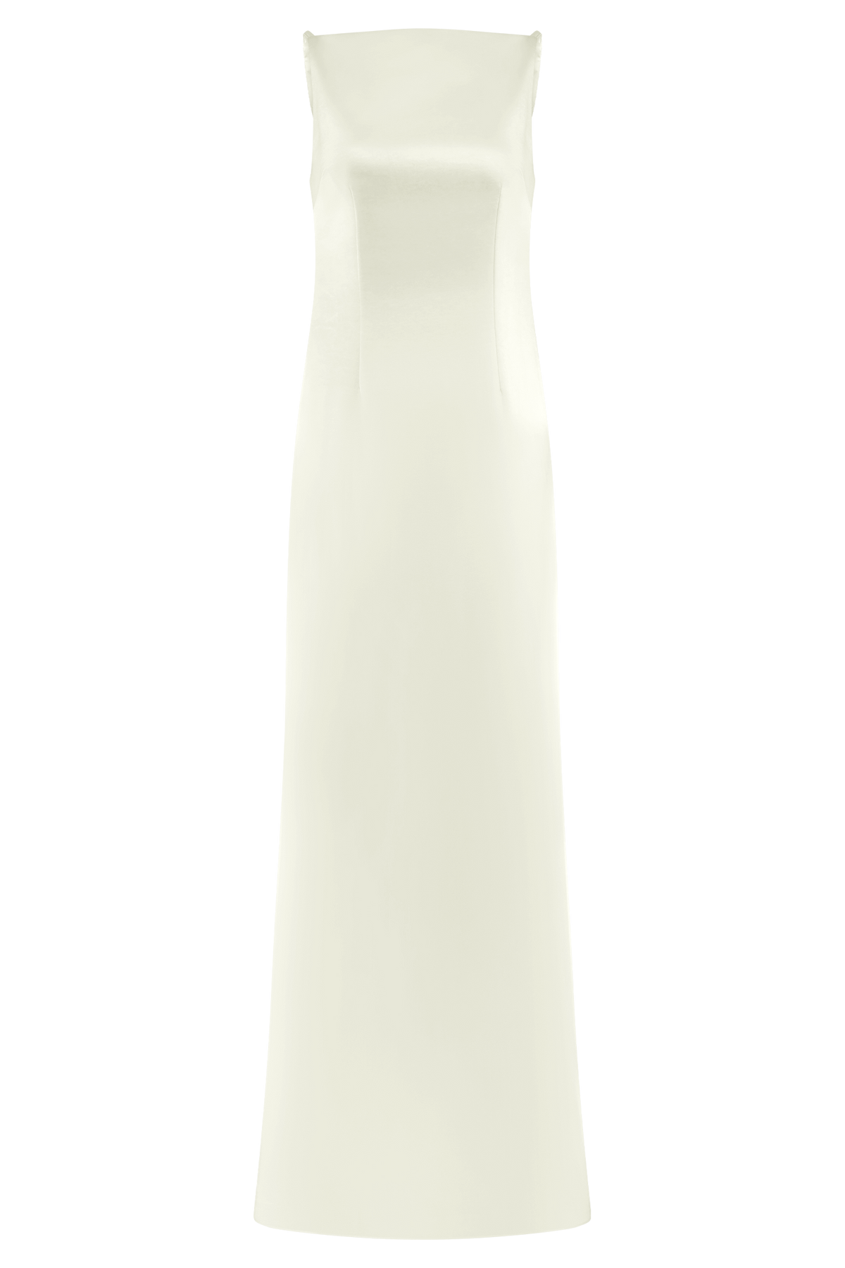 Violet Sleeveless Satin Maxi Dress - White #13
