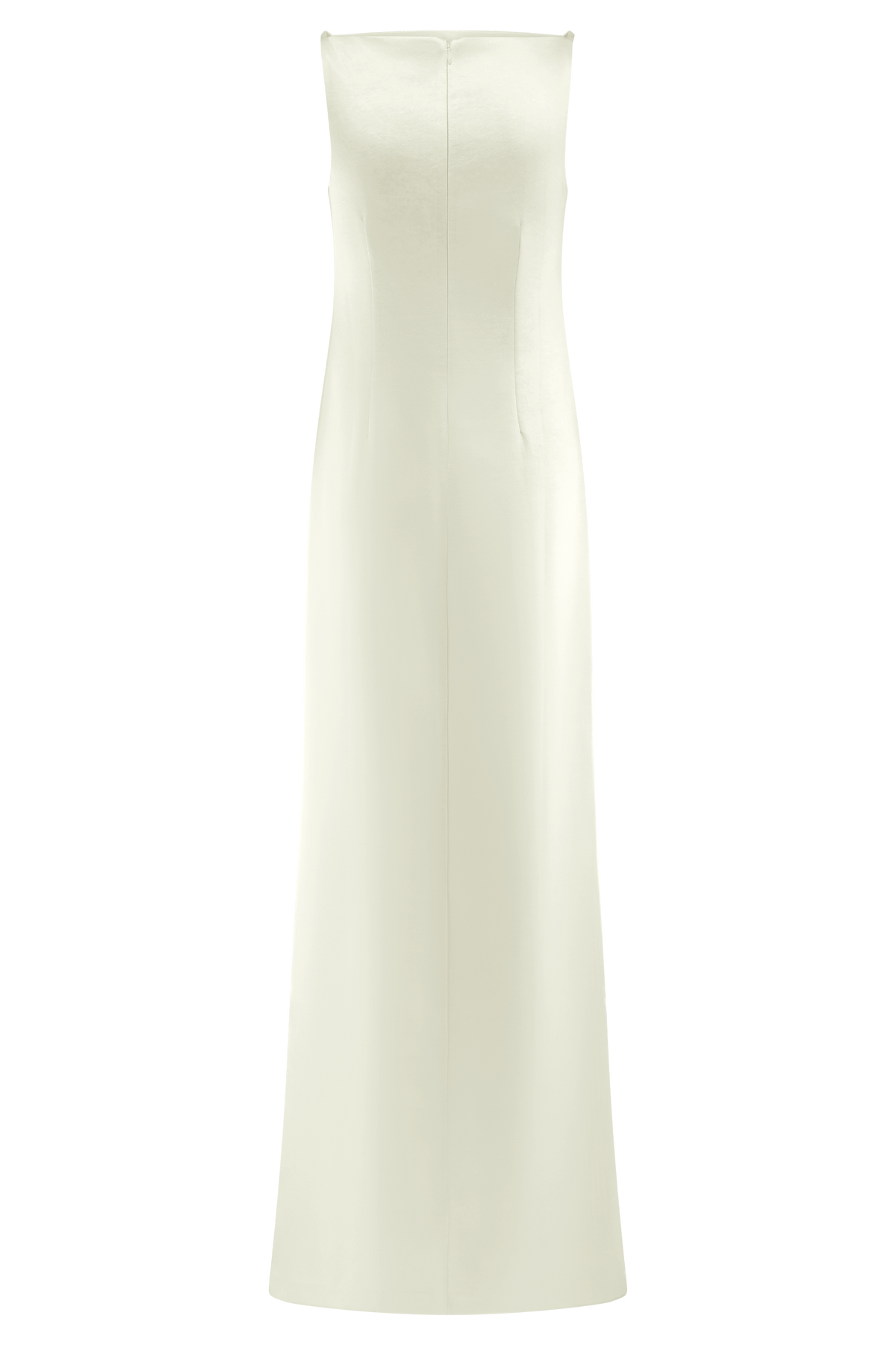 Violet Sleeveless Satin Maxi Dress - White