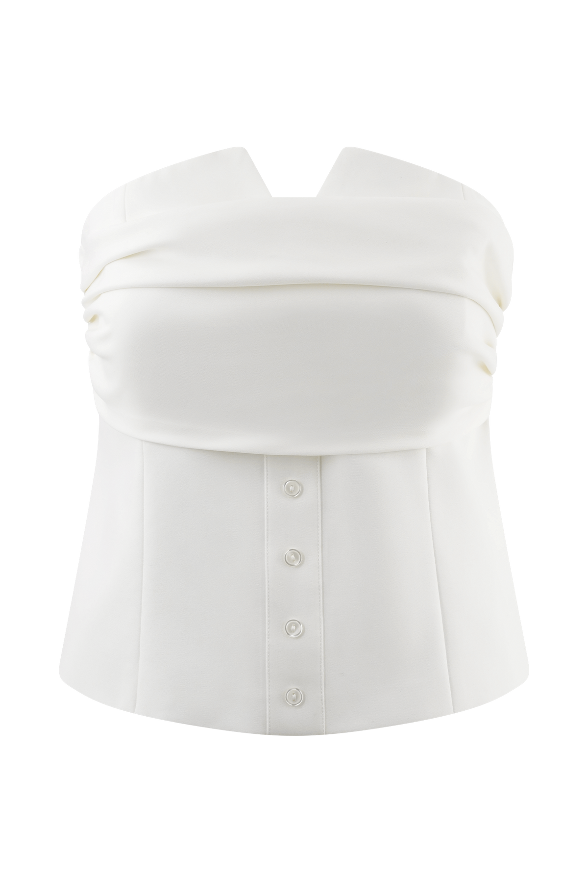 Zillah Strapless Cotton Top - White #9