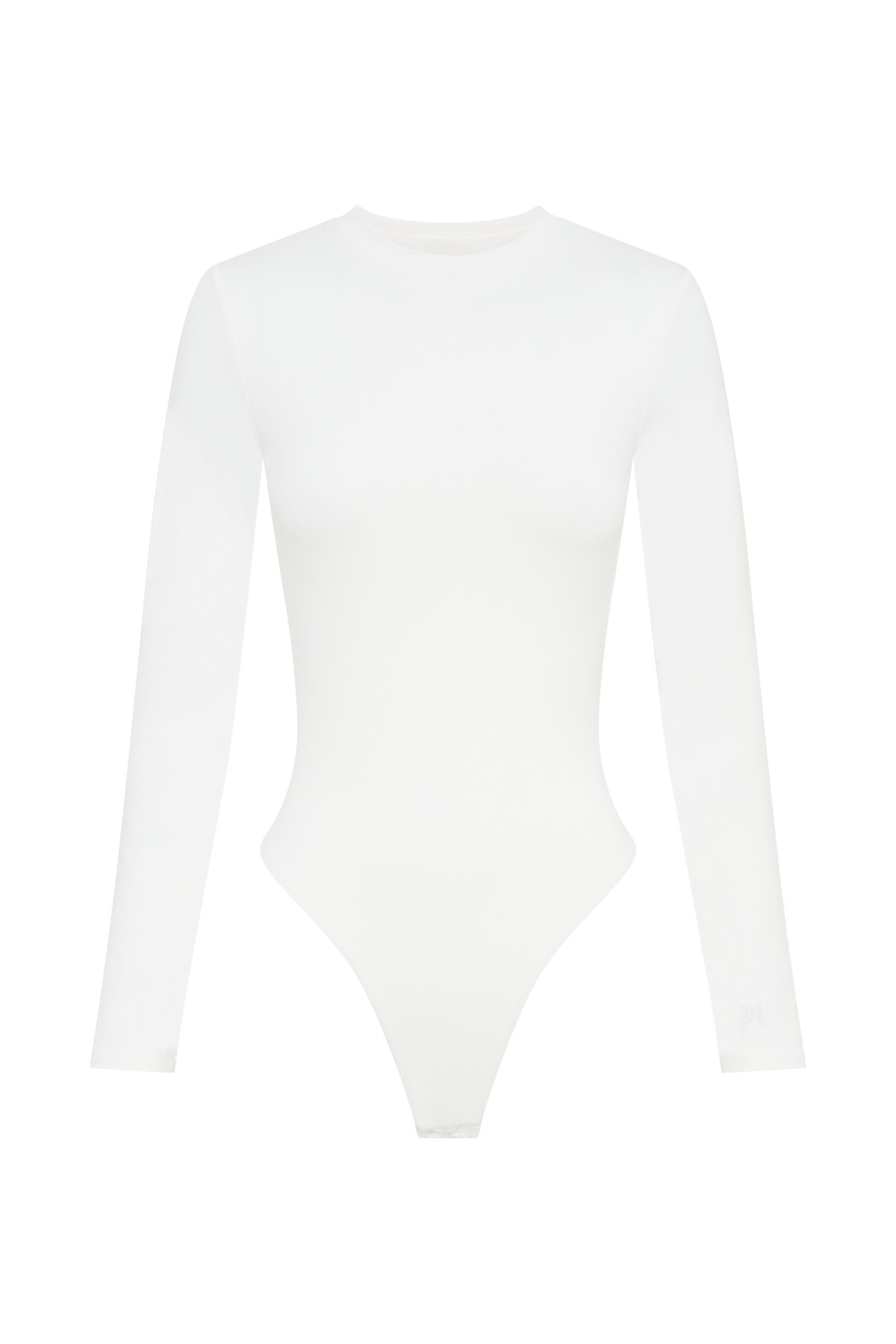 Delilah Long Sleeve Crew Neck Bodysuit - White #10