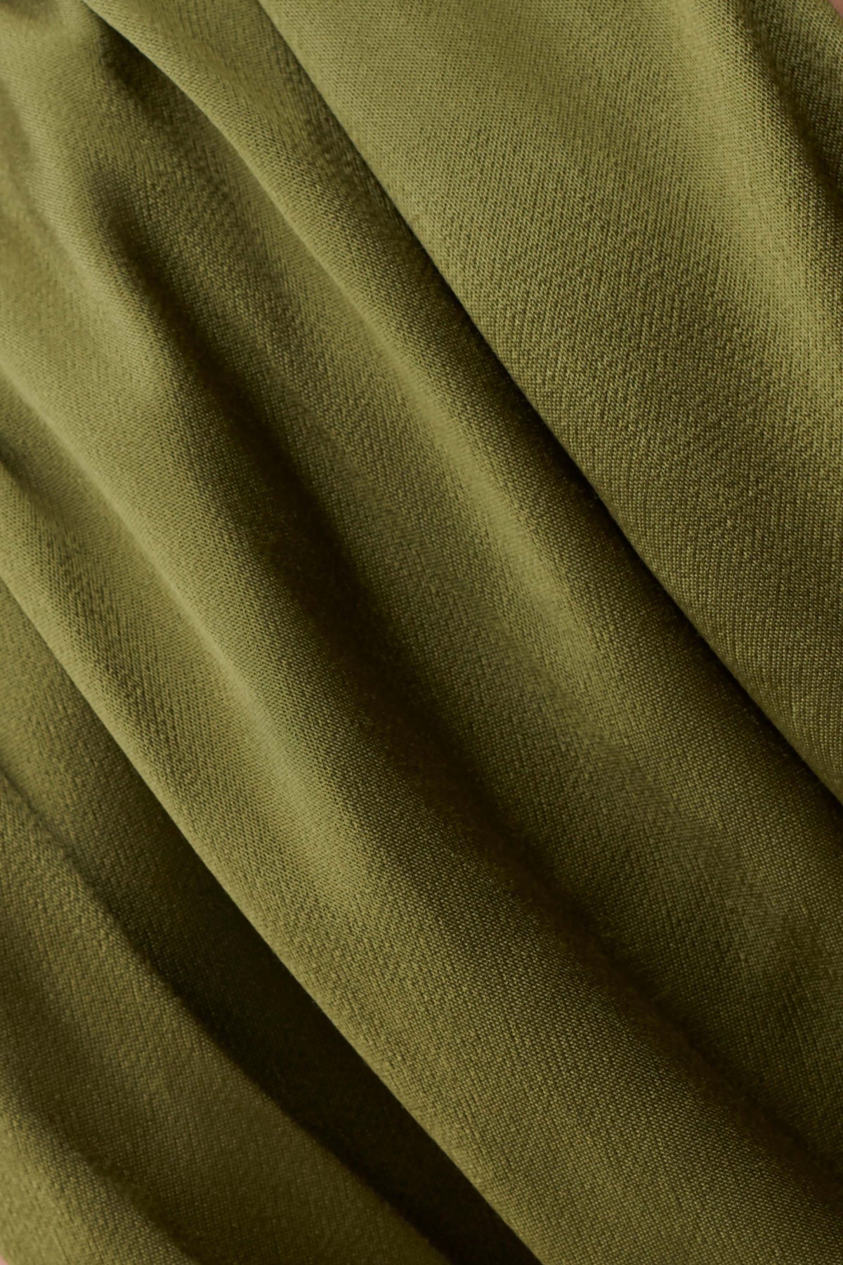 Valencia Open Back Satin Maxi Dress - Olive #4