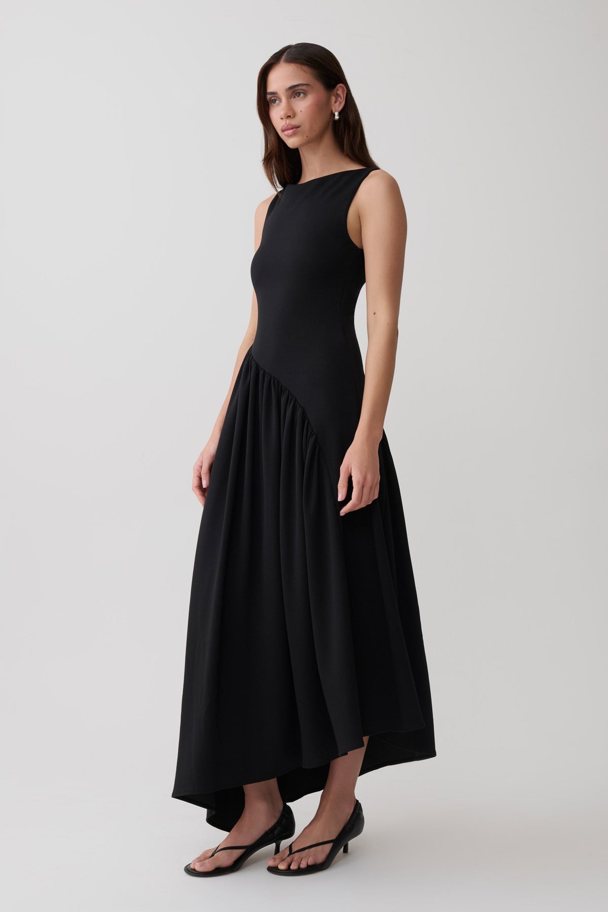 Hester Scuba Midi Dress - Black