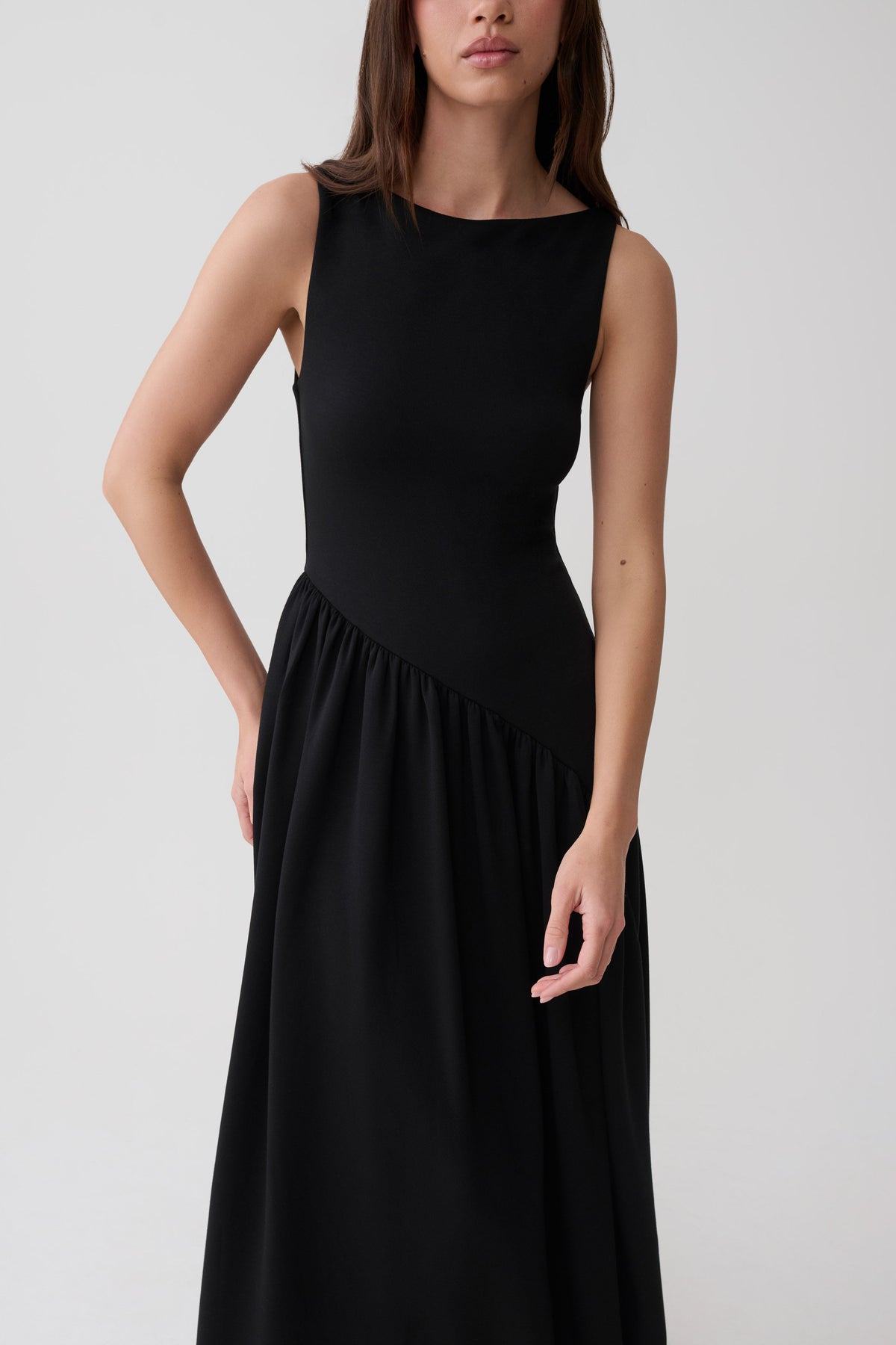 Hester Scuba Midi Dress - Black #3