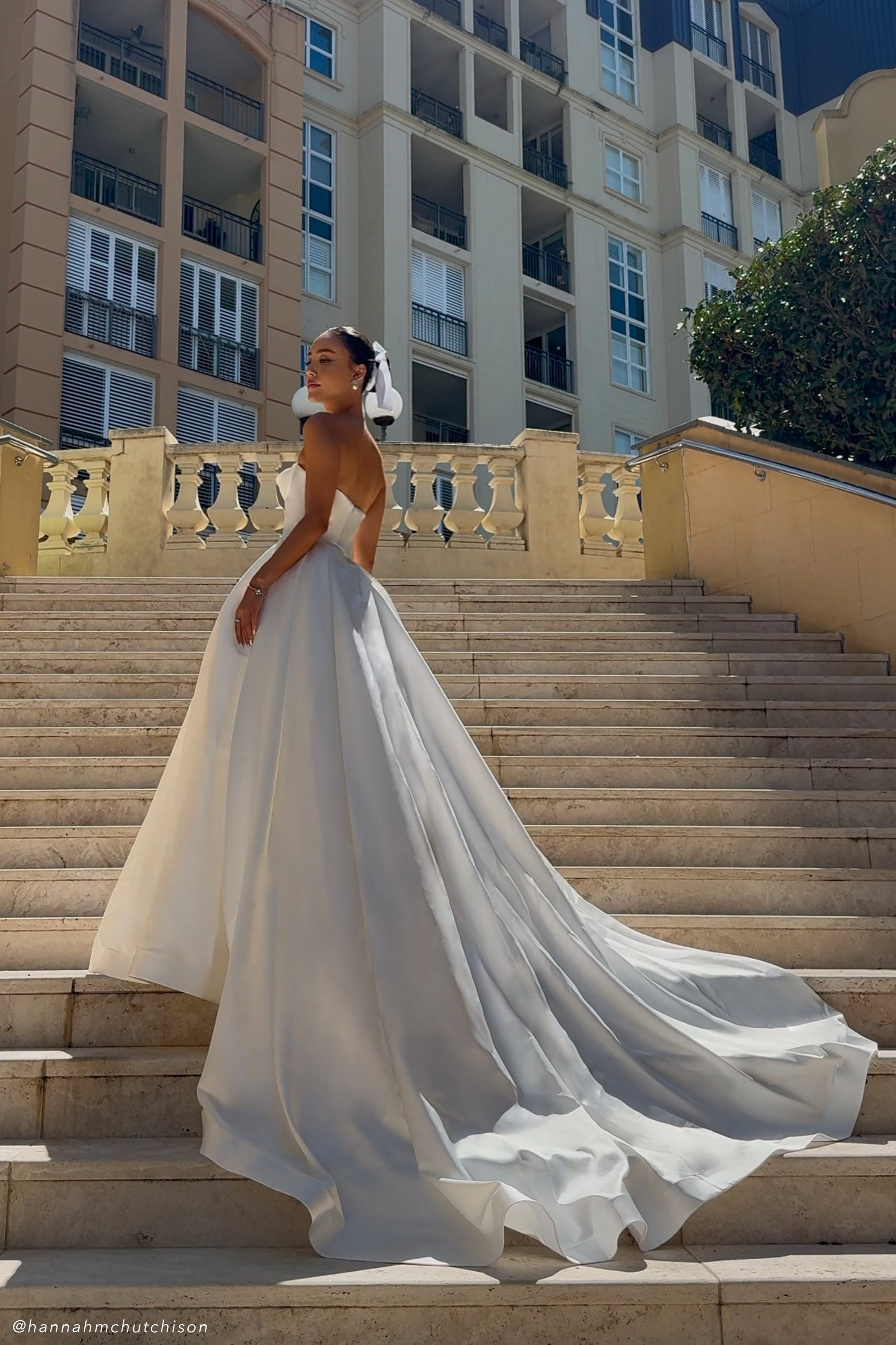 Delphine Satin Strapless Maxi Gown - White #2