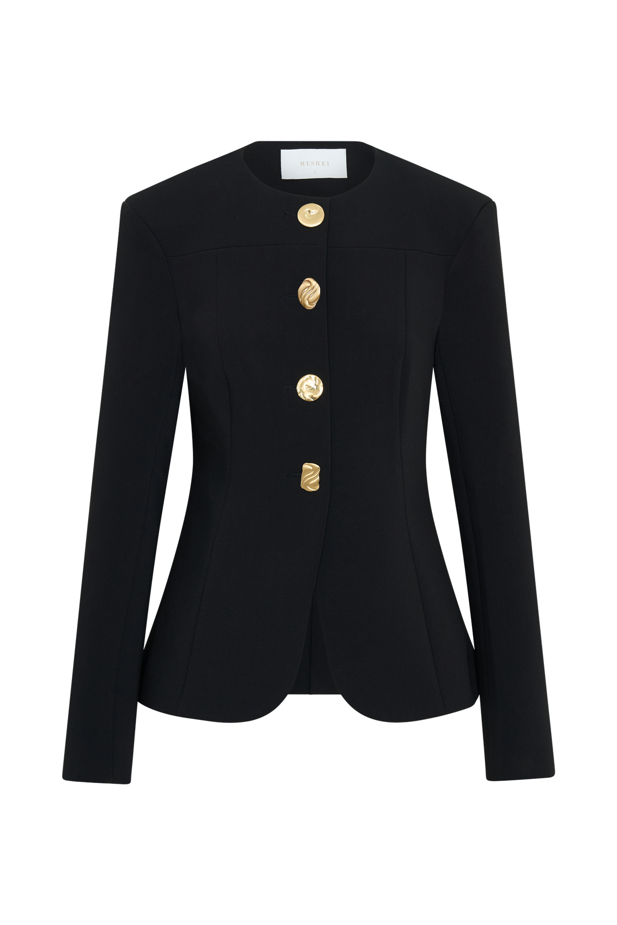 Asia Mixed Button Blazer - Black #10