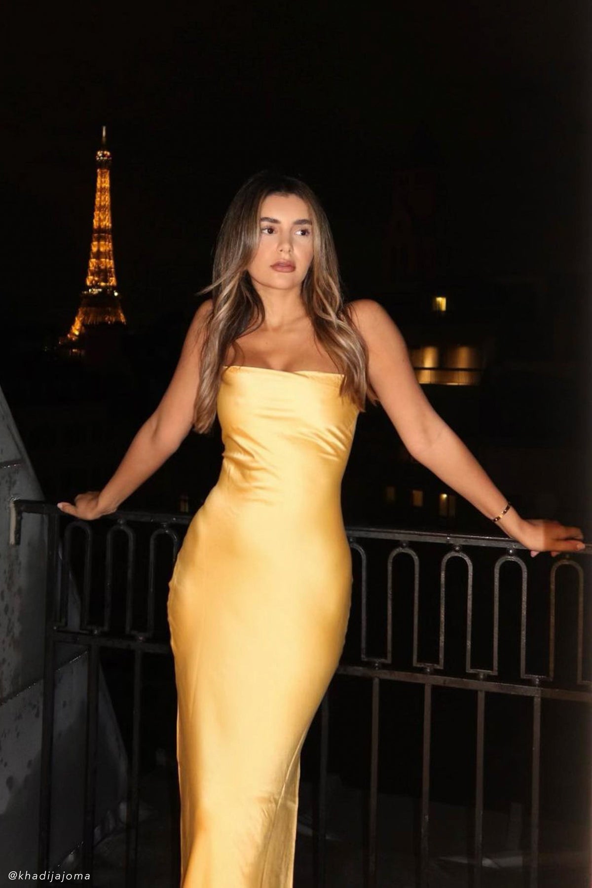 Sydney Straight Neck Slip Maxi Dress - Yellow #8