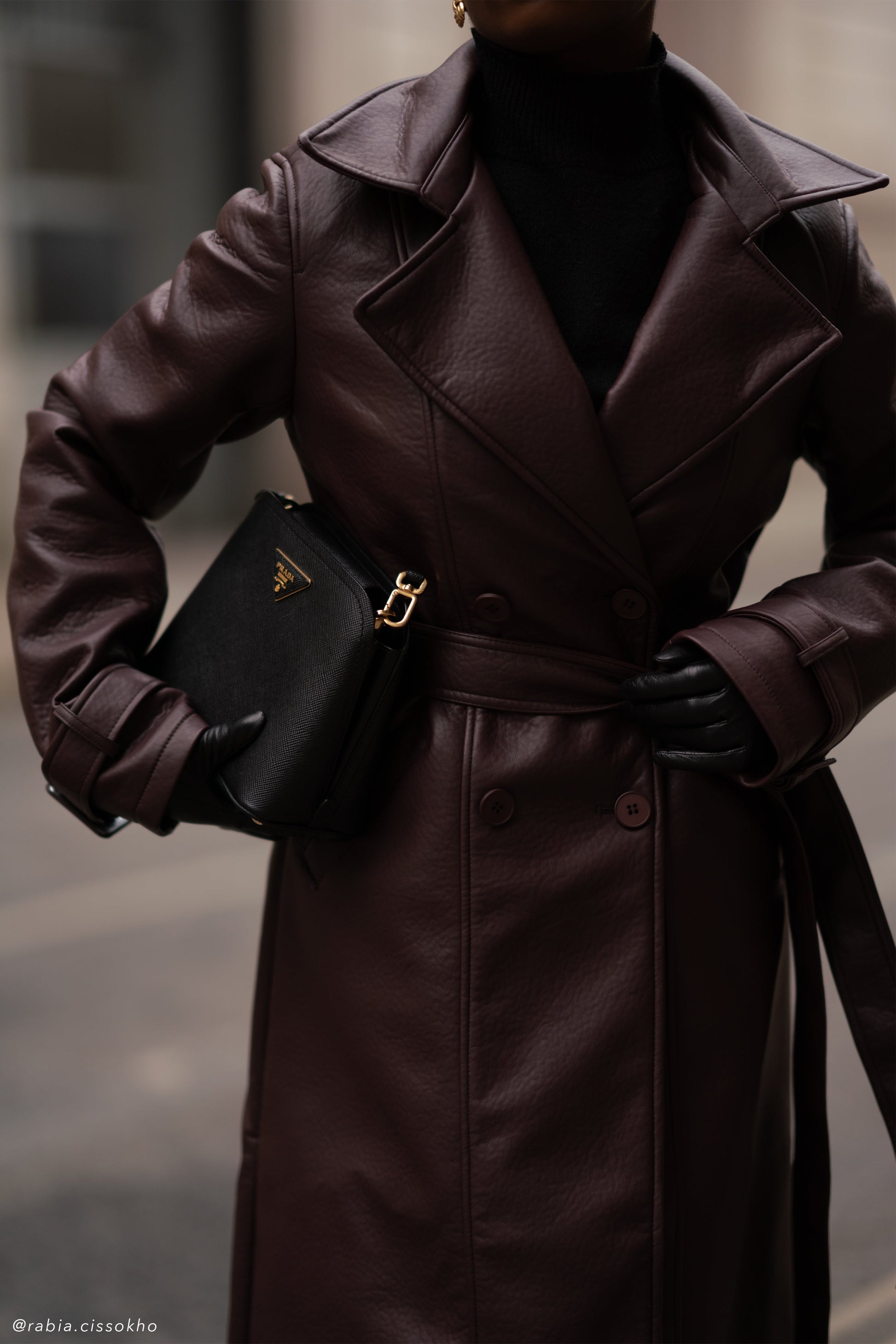 Tarah Faux Leather Trench Coat - Cacao Brown #7