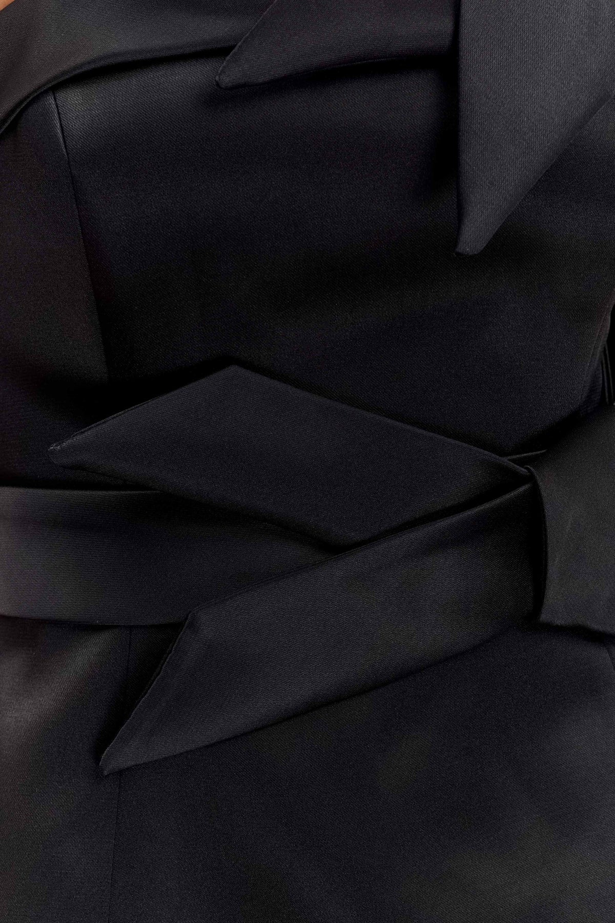 Tatiana Satin Strapless Bow Mini Dress - Black #8